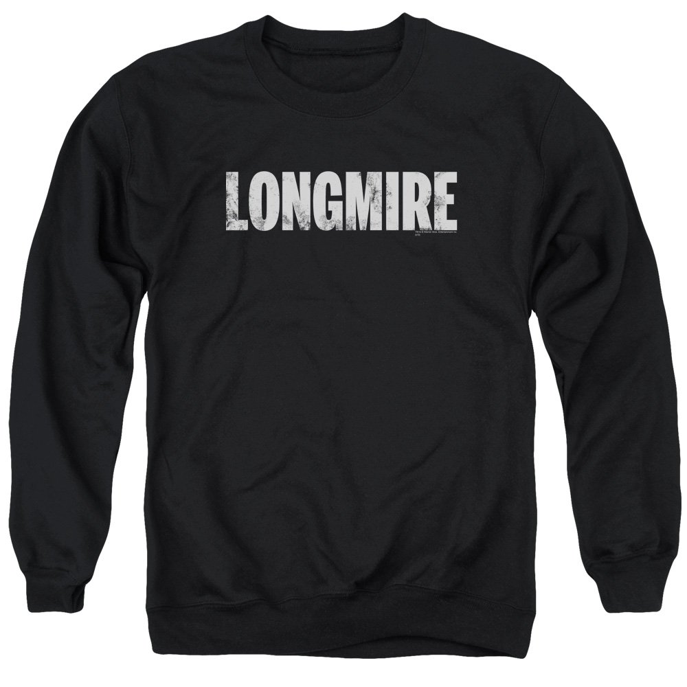 Longmire A&E Western Crime Action TV Show Distressed Logo Adult Crew Sweatshirt Black