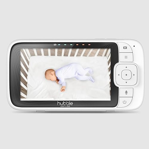 Miniatura 3 de HUBBLE CONNECTED Nursery Pal Skyview Baby Monitor, monitor de bebé HD de 5 pulgadas con cámara de montaje para cuna