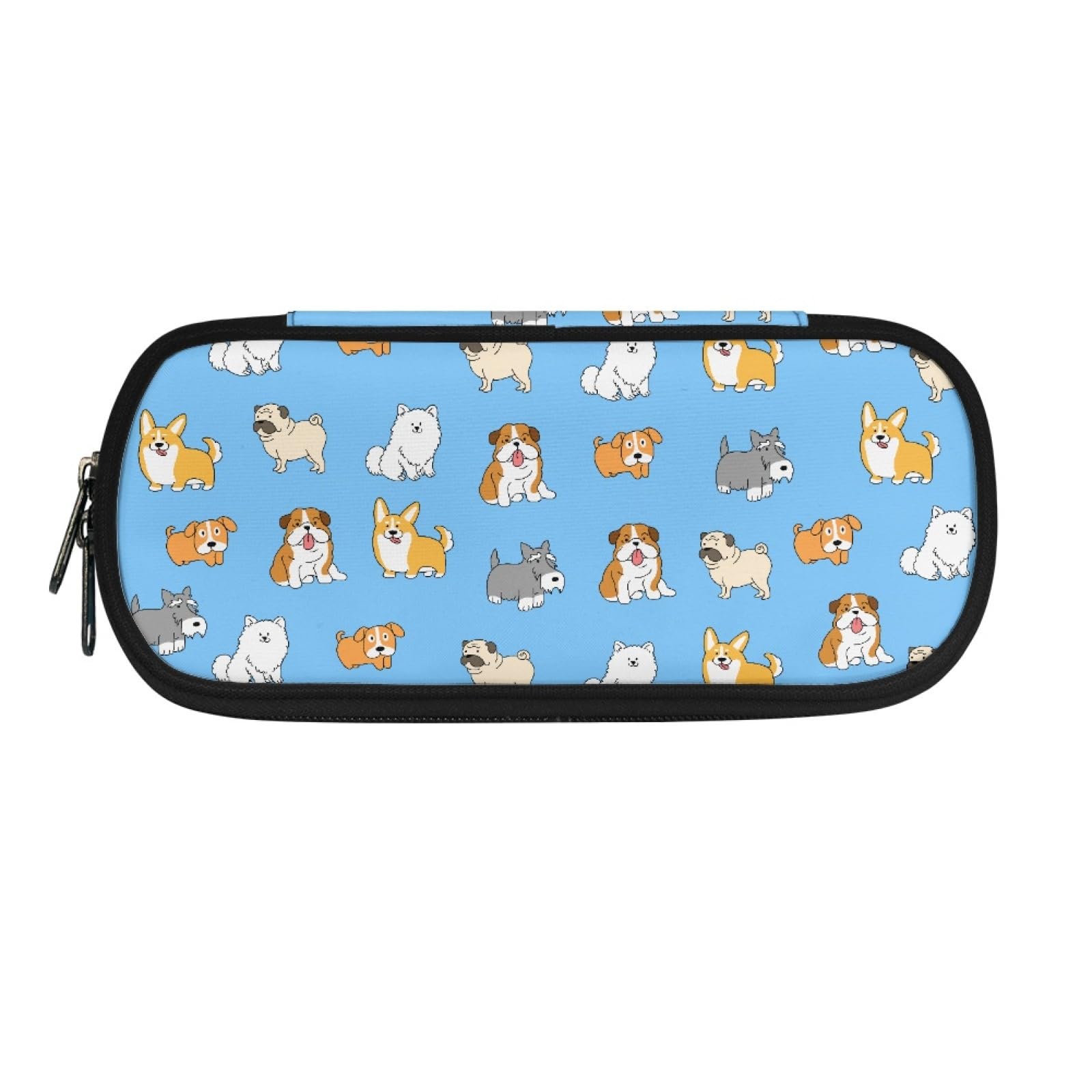 TOADDMOS Puppy Dogs Print Large Capacity Pencil Case,Zipper Pencil Box,Pen Pouch Stationery Storage Organiser for Teen Girls Boys