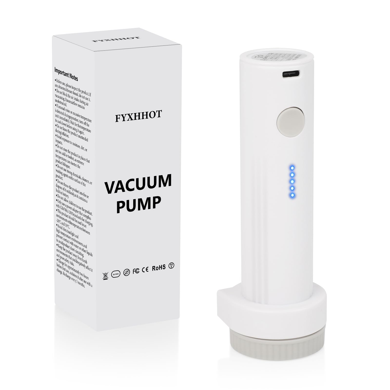 Cordless Electric Vacuum Pump for Vacuum Storage Bags Travel, Travel Air Pump, Portable USB Rechargeable Seal & Compression Bag Pump Space Saver for Clothes, Blankets & Bedding (Without Storage Bags) — view 8