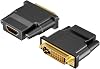 DVI to HDMI Adapter DVI-D Male to HDMI Female Adapter 1920x1200 1080P Bi-Directional Conversion DVI (24+1) to HDMI Converter for PC Monitor Laptop TV Projector 2 Pack