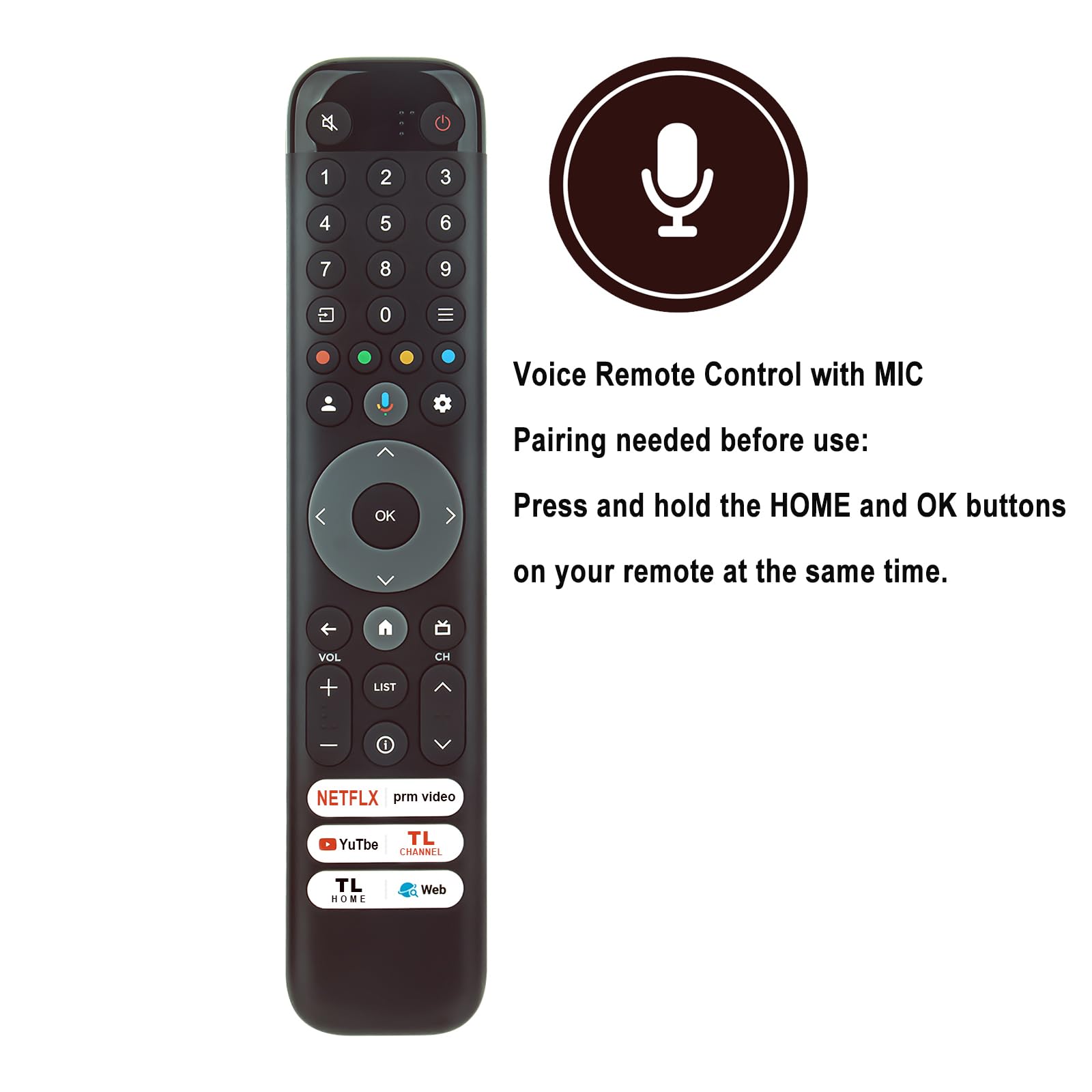 AULCMEET R3PA265 Telecomando vocale sostitutivo compatibile con Panasonic 4K OLED Smart TV TX-43LXN888 TX-43LXX889 TH-43LX800Z TX-43LXW834 TX-55LXT886 TH-50LX800X TX-43LXW834