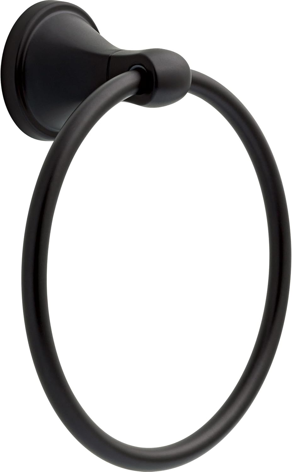 Delta Becker Matte Black Towel Ring BCK46-MB - Wall Mounted Hand Towel Holder for Bathroom or Kitchen Sink