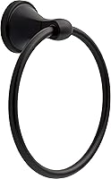 Delta Becker Matte Black Towel Ring BCK46-MB - Wall Mounted Hand Towel Holder for Bathroom or Kitchen Sink