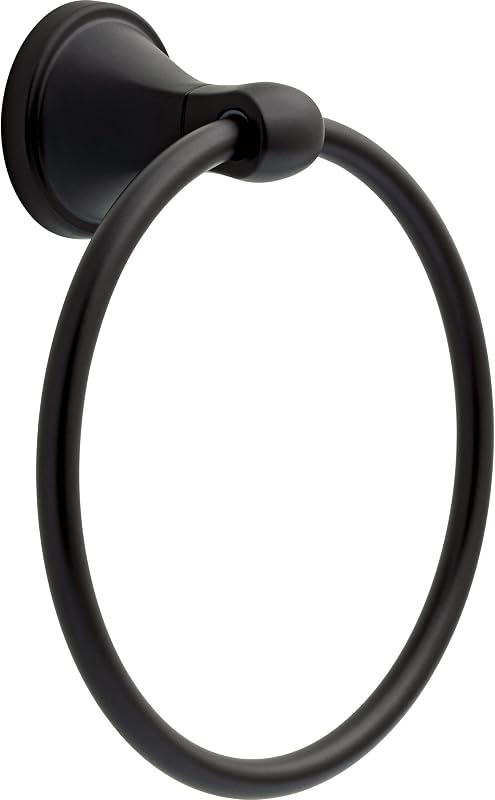 Faucet Becker (1-Pack) Hand Towel Holder, Matte Black, Ring for Bathroom or Kitchen Sink, Wall Mounted BCK46-MB