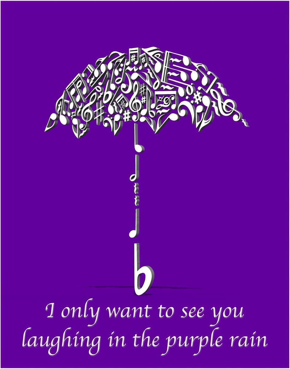 Inspired by a Prince Song- Purple Rain- 11x14 Unframed Wall Art Print - Gift for Music Lovers or Train Lovers - Great in Dorm, Bedroom. Funk, R&B, Soul, Pop, New Wave, Rock. Poster Decor Under $20