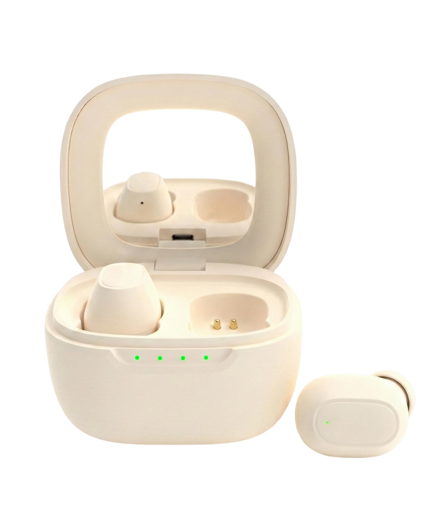 Wireless Earbuds Bluetooth 5 3 Headphones with Makeup Mirror Charging Case Semi-Transparent Design 30H Playback IP54 Waterproof in-Ear