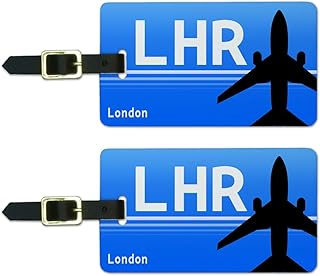 Graphics & More London United Kingdom-Heathrow (Lhr) Airport Code Luggage Id Tags, White