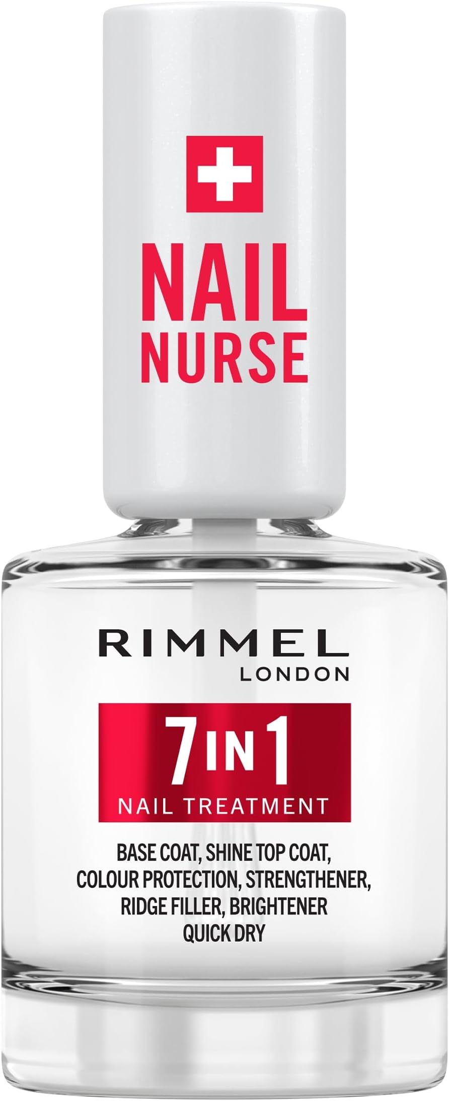 London Nail Care 7 in 1 Multi Benefit Base & Top Coat, Dries Quickly, Smooth Finish, Protects Nails, Seals Colour, Vegan Formula, 12ml (0.42oz)