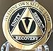 RecoveryChip 5 Year AA Medallion Elegant Black Gold Silver Bi-Plated Alcoholics Anonymous Chip