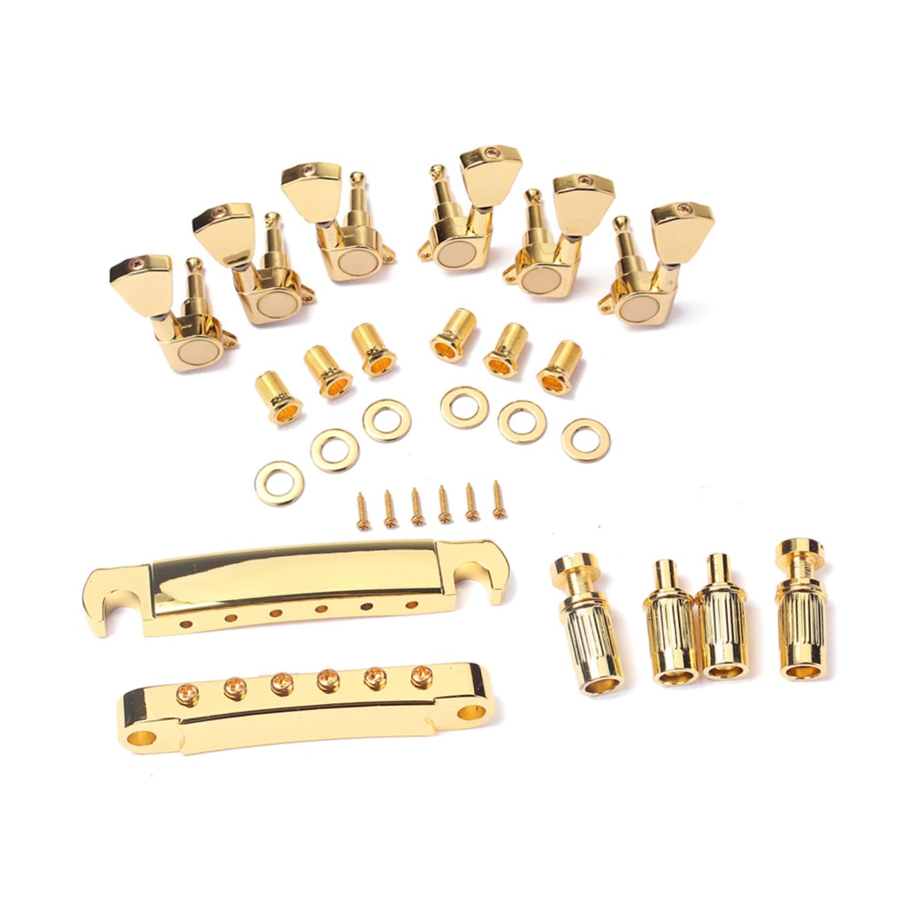 Goldener Gitarrensteg mit 3 Linken und 3 Rechten Stimmwirbeln für Ukulele und E-gitarre