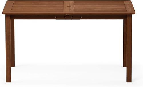 Miniatura 7 de Furinno Tioman Mesa de comedor para exteriores, natural, 35.5 pulgadas de profundidad x 59.0 pulgadas de ancho x 29.0 pulgadas de alto