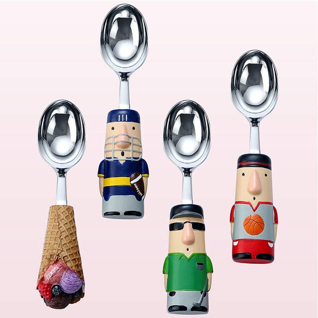 Cuillère à dîner Scoop Crème Glacée 4 Scoops De Crème Glacée Auto-fondue Scoops Mignon Cuillères durables
