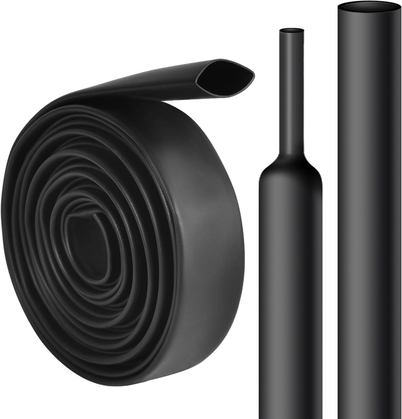 3/4 Inch Heat Shrink Tubing - 10 Ft 3:1Ratio Waterproof Heat Shrink Tubin - Adhesive Lined,Dual Wall Adhesive Shrinkable Wire Wrap Tube - Black