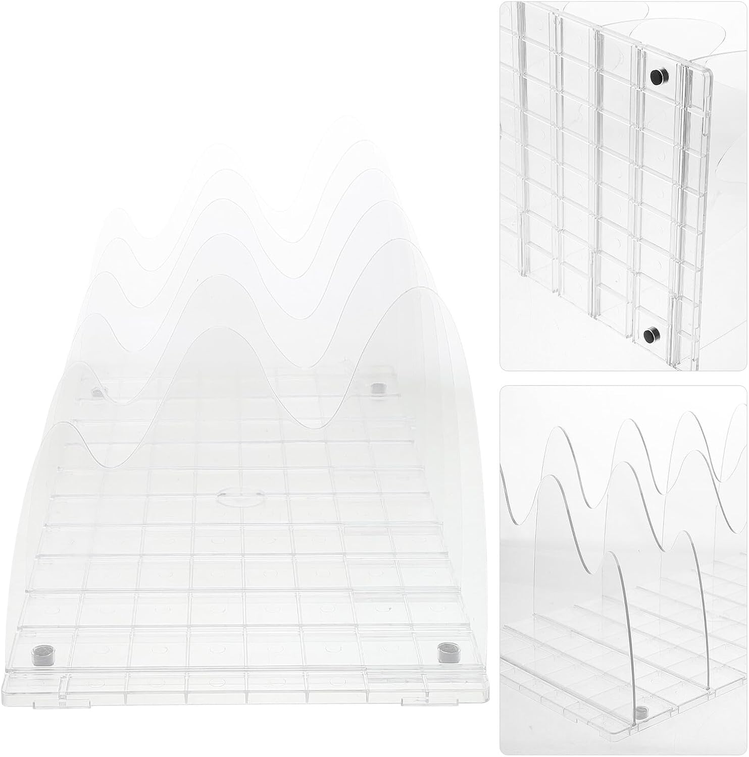 BETOOKY Shelf Dividers for Wardrobe and Purse Organizer, 6pcs Acrylic Set with Non-Slip Pads, Japanese Style Closet Shelf Divider for Wooden Shelving, Bags and Books Storage in Home