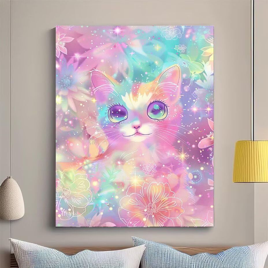 Diamond Painting Chat 70x90 cm : Kit Complet Broderie Diamant 5D