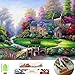 Large 5D Diamond Painting Kit for Adults Full Square Drill Embroidery Cross Stitch Crystal Rhinestone Mosaic Making Home Decor Christmas Gift Spring Landscape Cottage Art Craft (Summer Scenery)