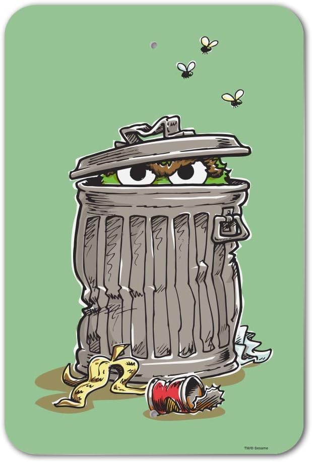 GRAPHICS & MORE Sesame Street Trash Can Oscar The Grouch Home Business Office Sign
