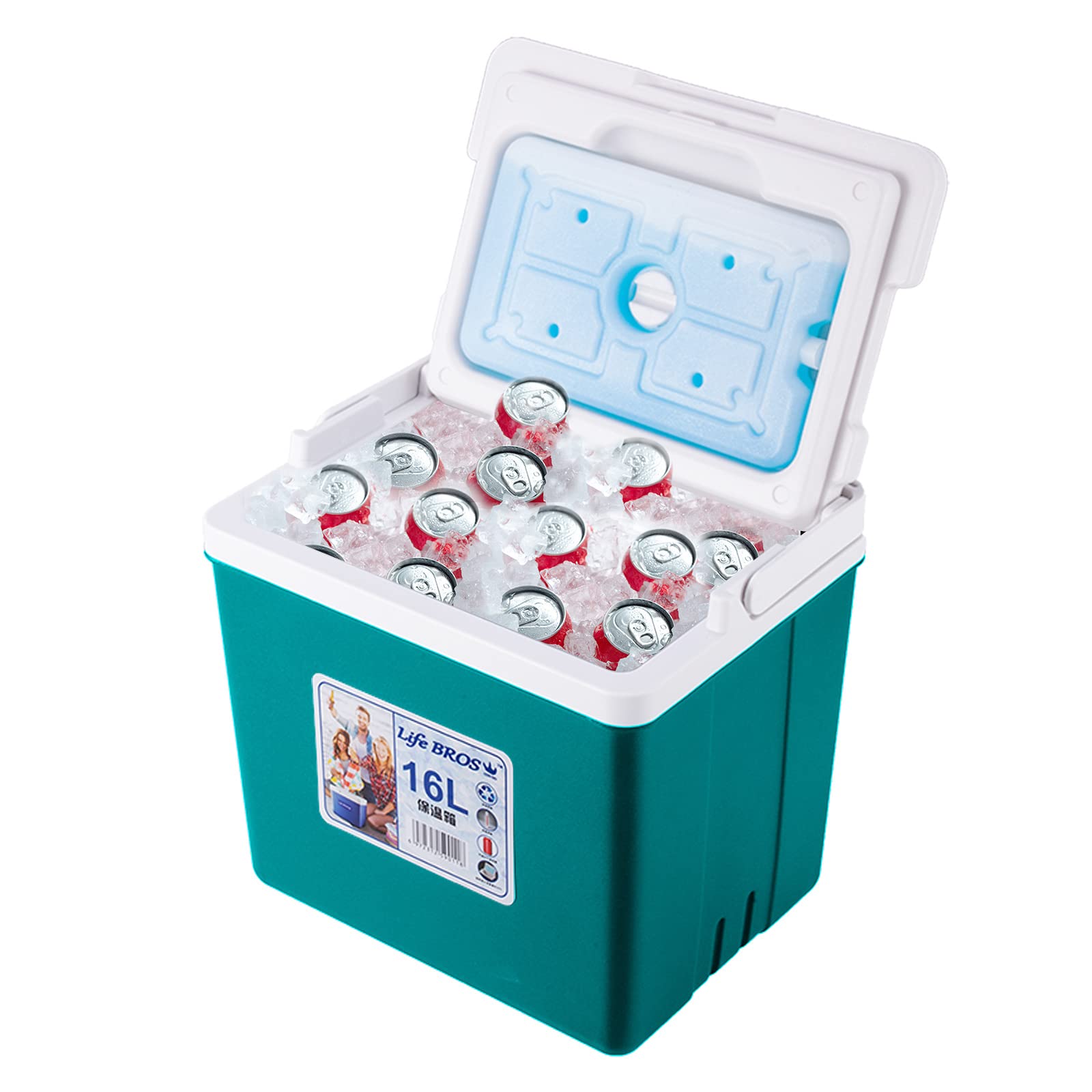 Portable Deep Freeze Cooler Premium Ice Chest 10L/10.6QT, Insulated Ice Box 15 Can for Camping, Fishing, BBQs, Tailgating & Outdoor Activities