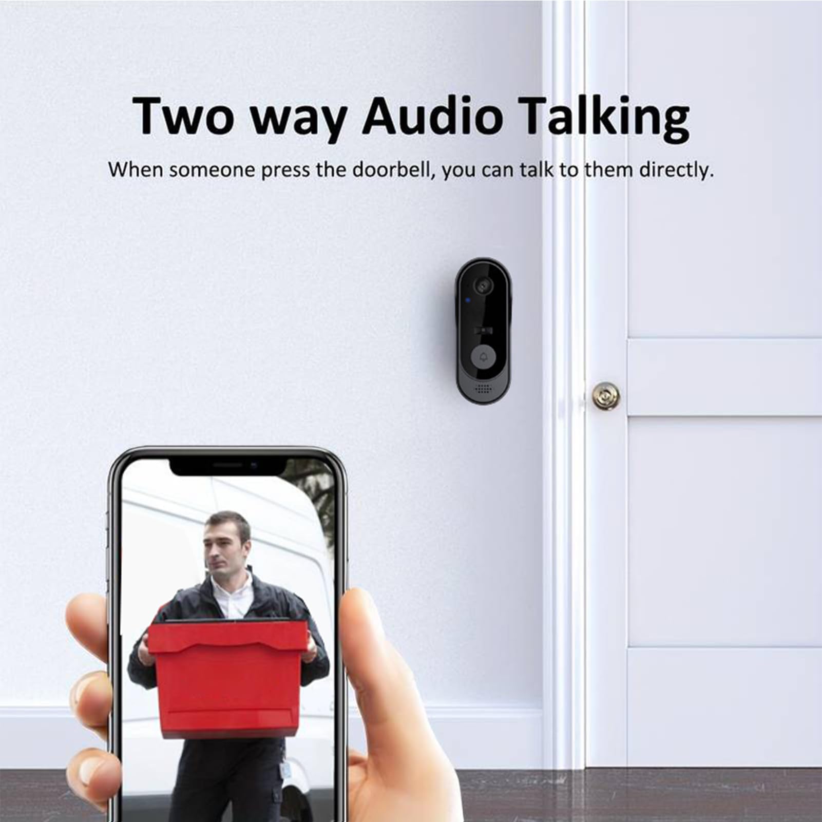 Videoportero Sensor Seguridad, Voz Bidireccional, Y Alertas Visitantes | Videoportero Inalámbrico Cámara Monitor Sensor Inalámbrico Para Hogar Interior Exterior Negocio