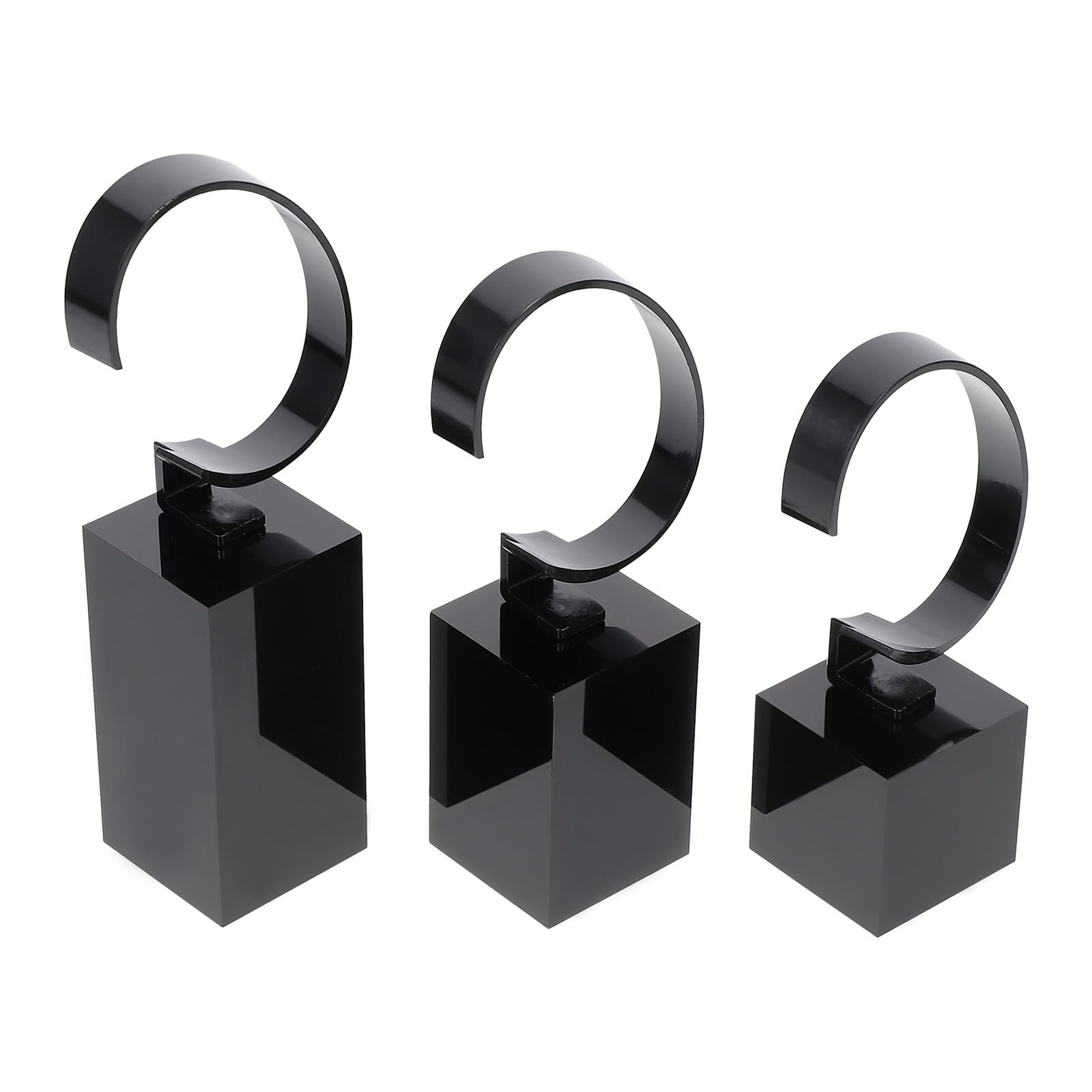 Supports pour montres en acrylique noir pour organiser votre table de nuit et vos bracelets