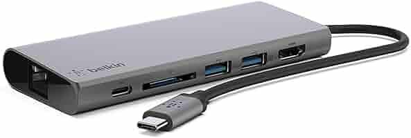 分配器・切替器 belkin USB-C Multimedia Hub 4K Amazon.com: Belkin USB-C Hub, 7-in-1 MultiPort Docking
