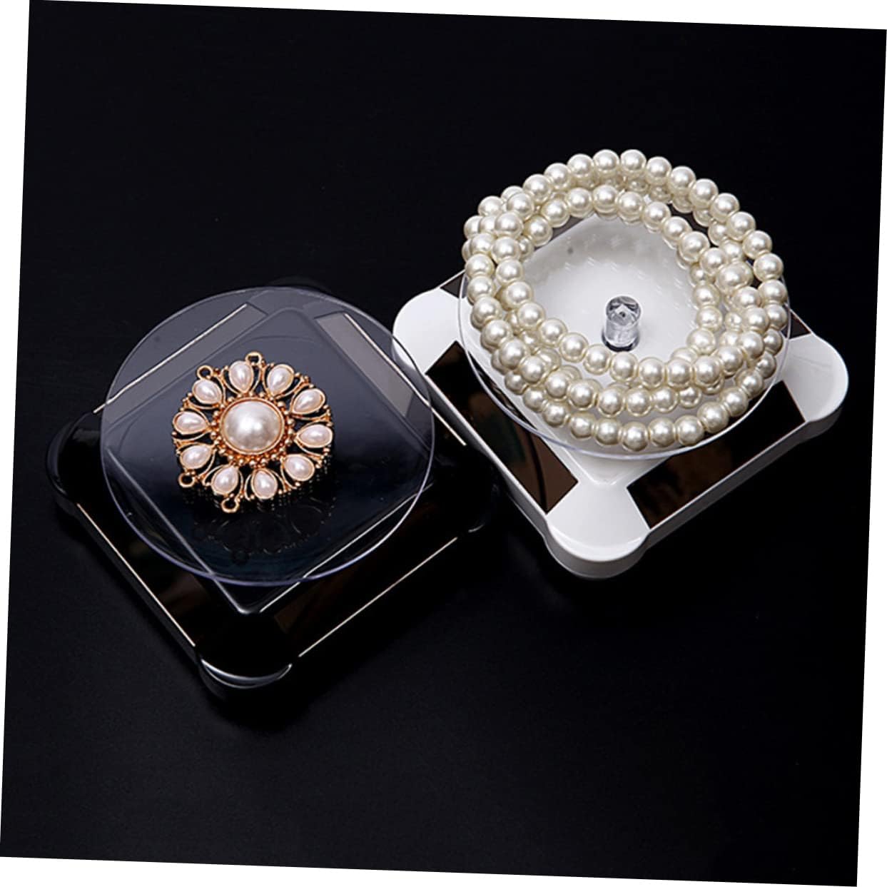 Ciieeo Electric Jewelry Display Stand Rotating Solar Display Rack Portable for Phones Cameras Stylish and Dynamic Showcase