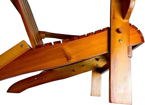 Miniatura 7 de Foldable Wooden Adirondack Chair, Classic Oak Finish Outdoor Patio Chair with Wide Armrests, Solid Hardwood Construction for Deck, Garden, Beach,