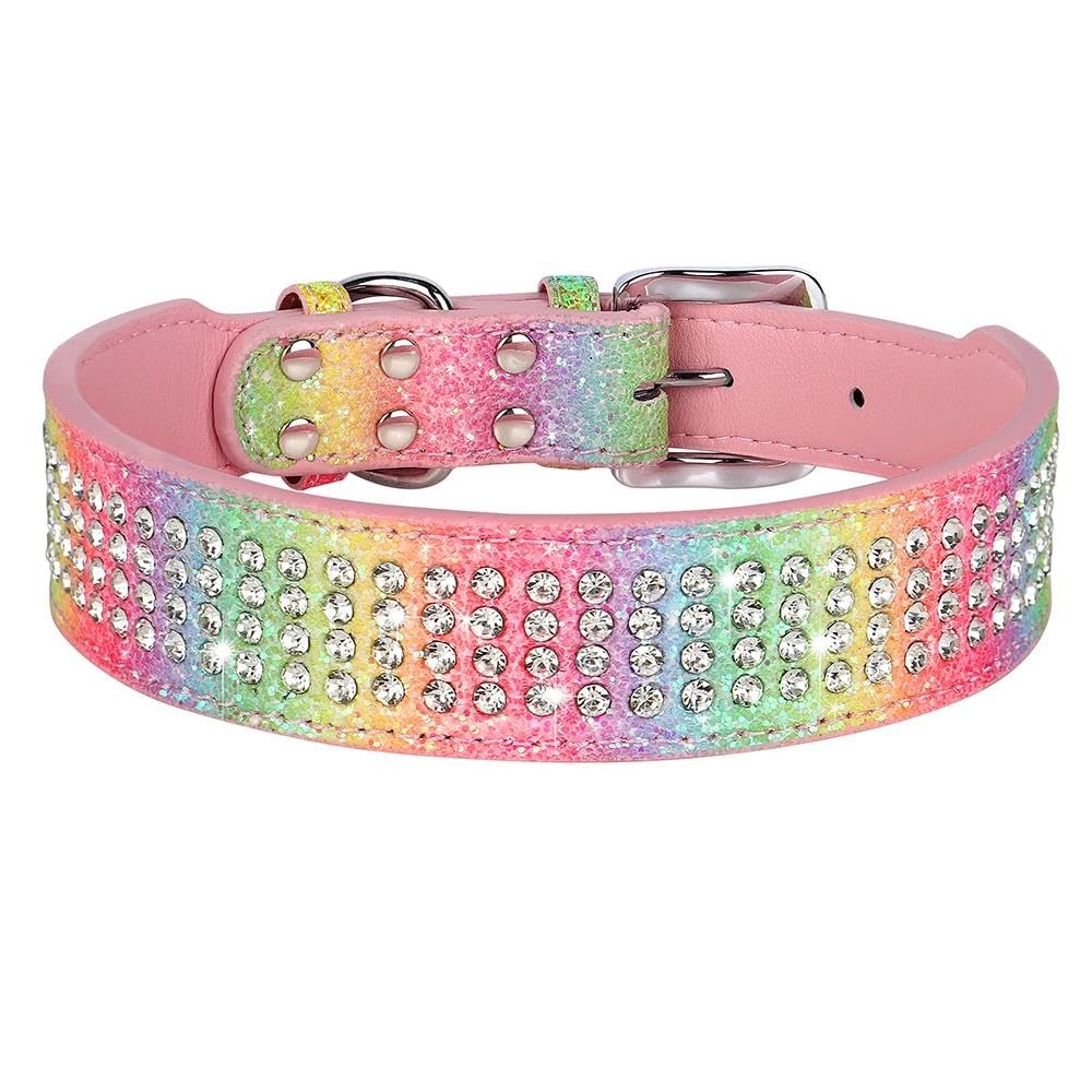 Collier chien cuir strass XL pour grand berger allemand