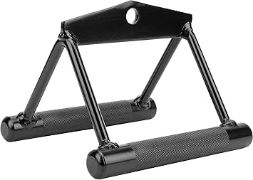 ZEBB Rowing Handle Bar (Black) | V-Shaped Rowing Handle | Gym Machine Cable Attachment