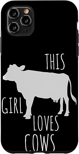 Miniatura 4 de Carcasa para iPhone 11, diseño con texto en inglés "This Girl Loves Cows"