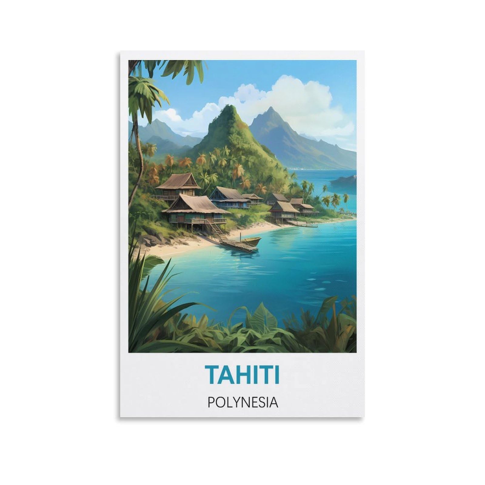 Metal Tin Sign Plaque Poster,Tahiti Polynesias,Art Plaque Poster Wall Decor for Home Tool Room Bar Club Restaurant Cafe 30x30cm