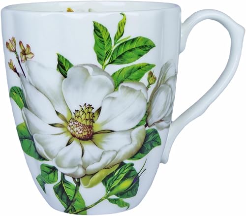 Tazas de café lindas de 14 onzas para mujer, tazas de café con diseño floral de porcelana de hueso, tazas de té para mamá, mujeres, regalos de