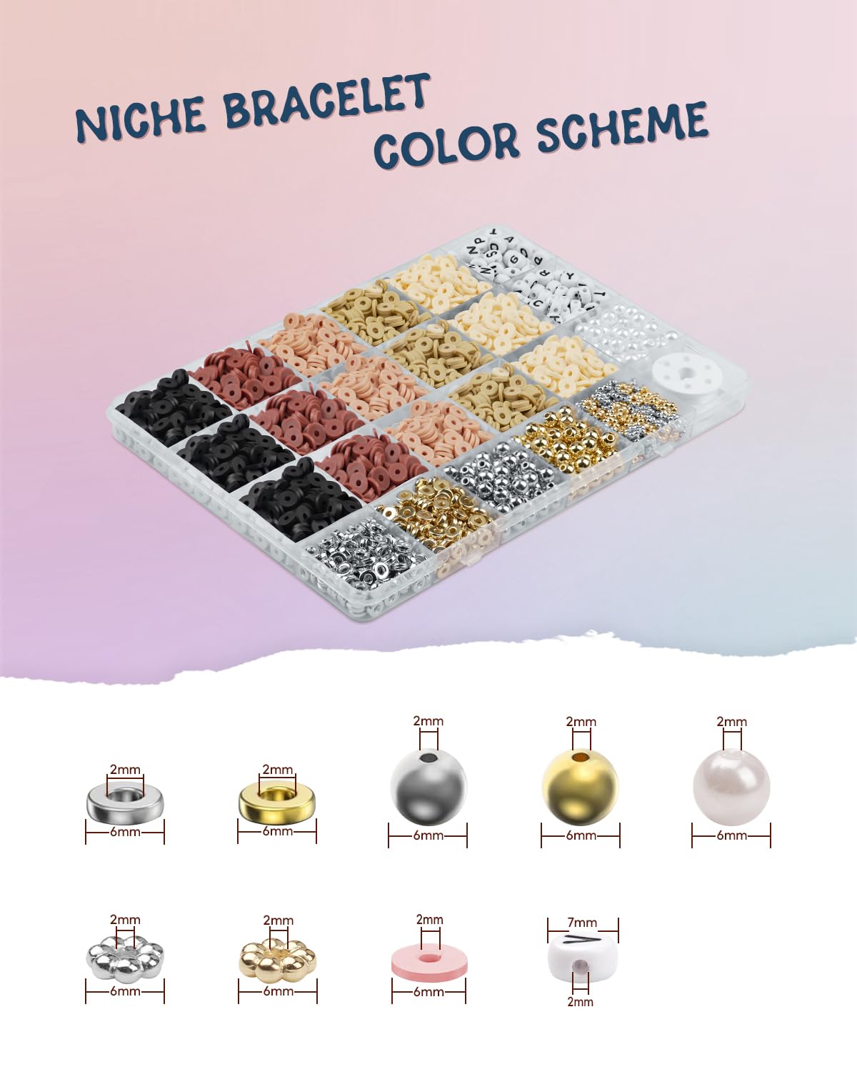 Cuentas de arcilla con cuentas de letras, pulseras para mujer, kit de fabricación de pulseras, cuentas doradas para hacer joyas, abalorios, pulseras de amistad, manualidades, regalos de cumpleaños
