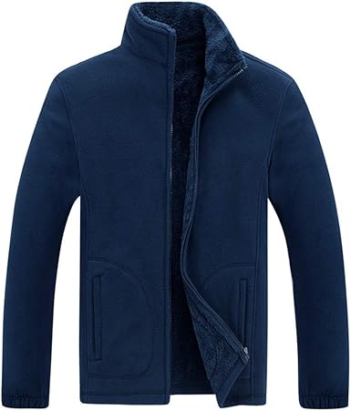 PPPPA Heren Fleece Vest - Dikke Trui Met Volle Rits, Opstaande Kraag & Warme Voering Voor De Winter