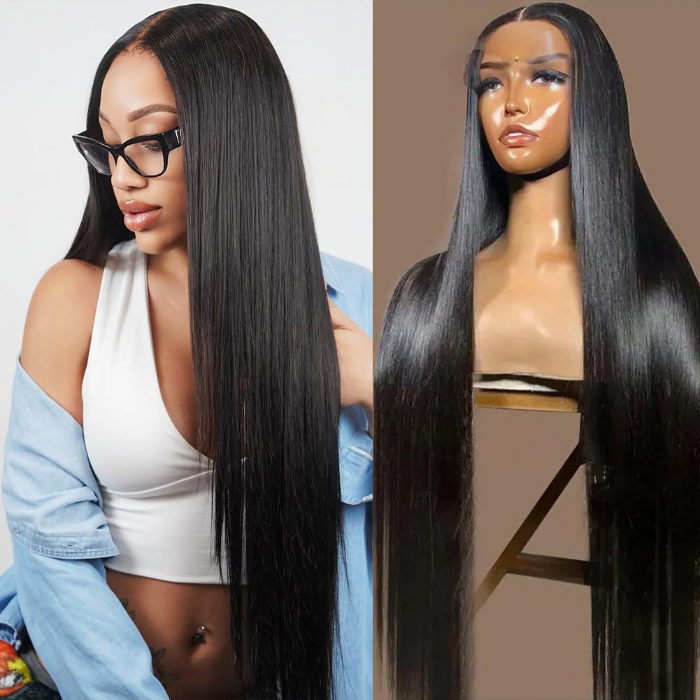 18 Inch Lace Front Wigs Human Hair 13x6 Straight Lace Front Wigs Human Hair Pre Plucked Glueless Wig HD Lace Front Wigs for Black Wome 200 Density Natural Color