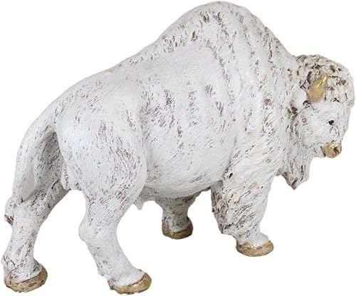 Miniatura 2 de Ebros Gift Figura decorativa de resina de búfalo de bisonte blanco sagrado nativo americano, 8.75 pulgadas de largo, símbolo de abundancia y