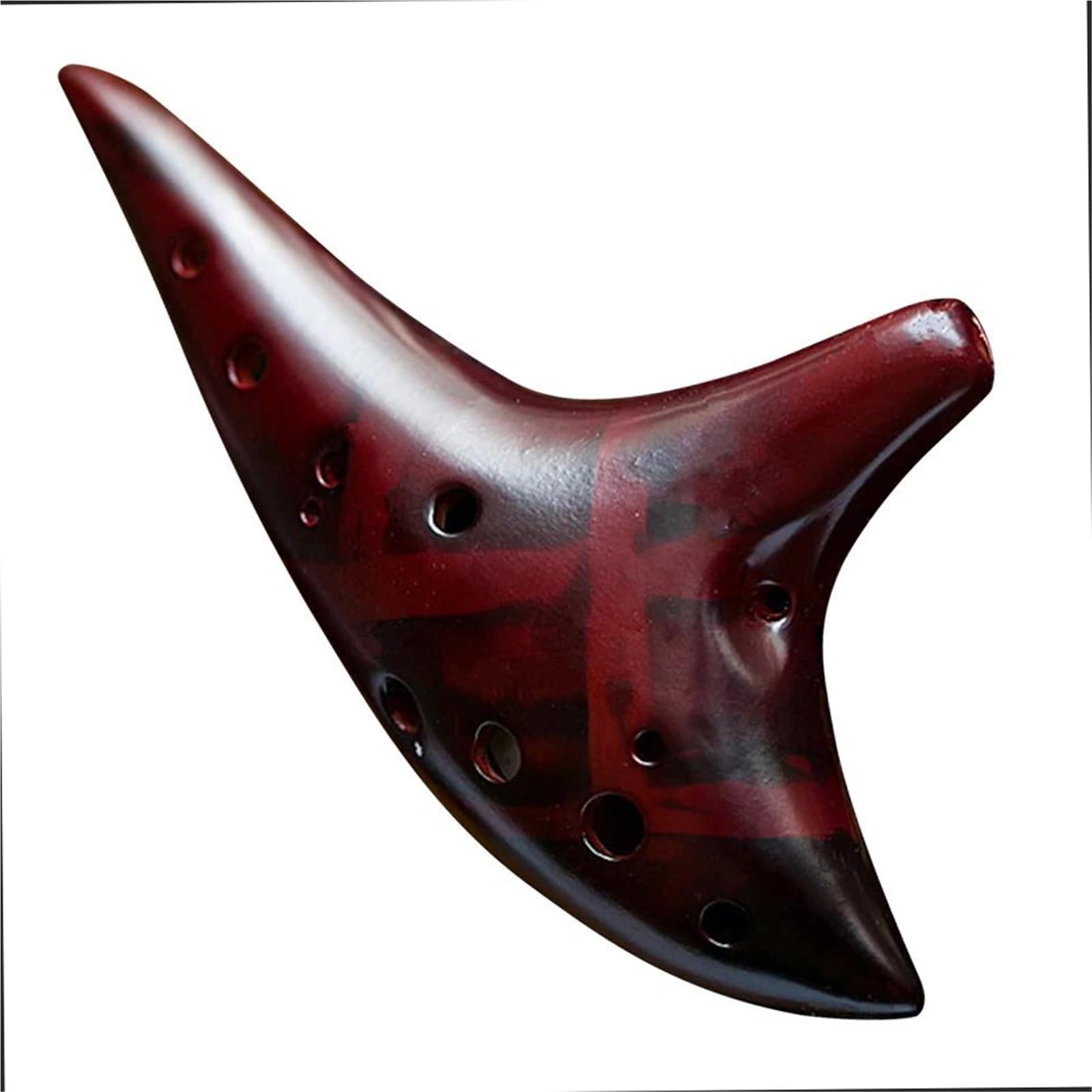 Ocarina Standard Ocarina professionale in Do alto a 12 fori | Ampia gamma, tono pieno e chiaro, compatto e portatile(Red)