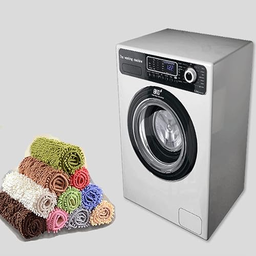 Miniatura 6 de JAIJY Alfombra de baño rectangular Sloid suave y absorbente de felpilla, alfombra de baño de microfibra, antideslizante, lavable a máquina, alfombra