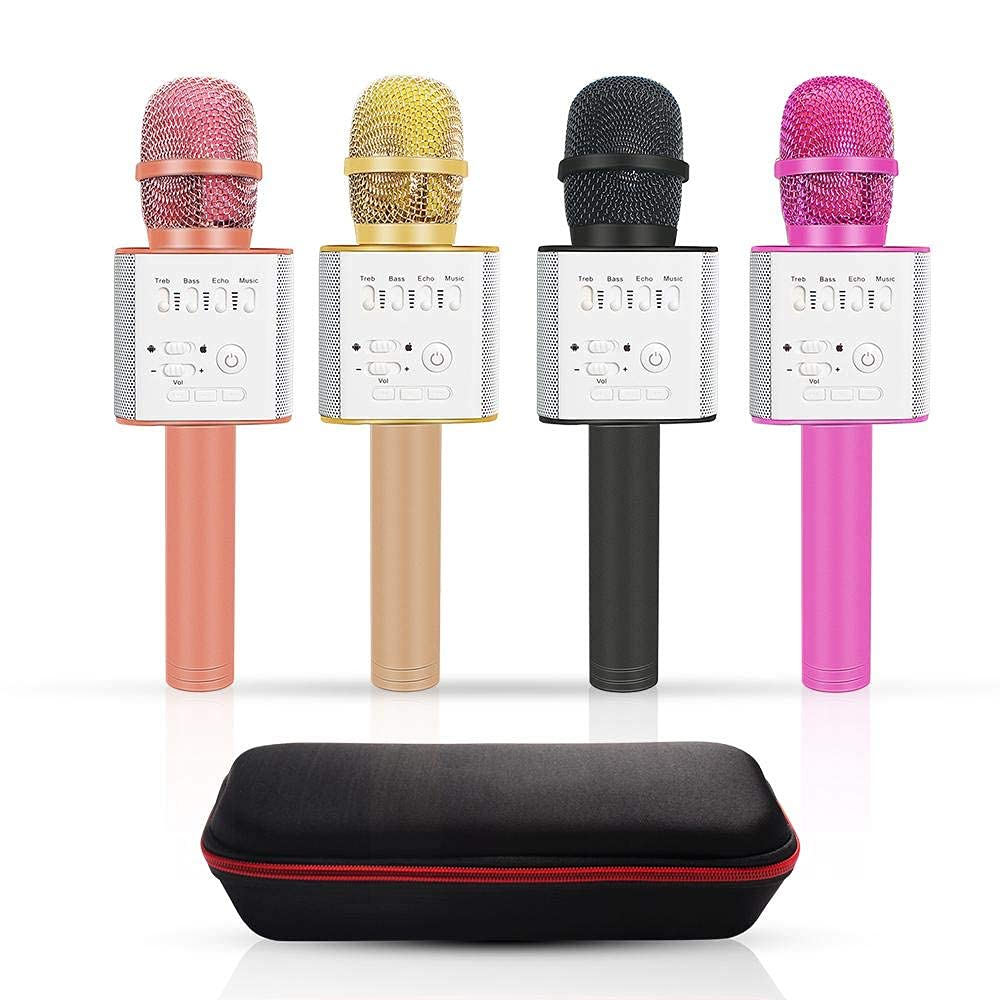 Micrófono de Dientes Micrófono inalámbrico para teléfono móvil con Bolsa Micrófono portátil de actualización Micrófono de Karaoke en casa