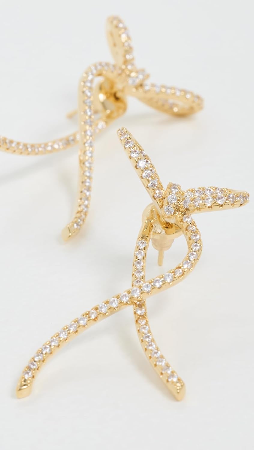 SHASHI Women's Caroline Bow Earrings, Gold, One Size