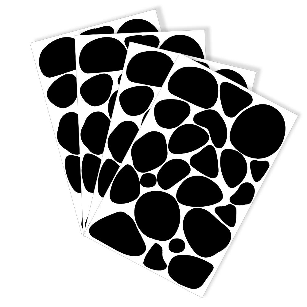 Packwith® Irregular Polka Dot Wall Stickers for Kids - Pack of 4 Sheets/88 Dots, Black Dalmatian Pattern (1.5-5 cm) for Living Room