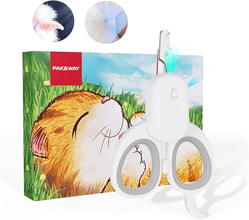 Miniatura 9 de PAKEWAY Cortauñas para mascotas con luz LED y U-V, recortador de garras de gato con luz LED ultra brillante para línea de sangre de uñas para evitar