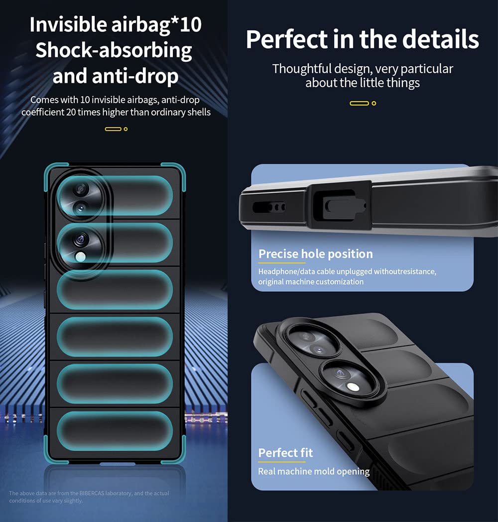 SEAHAI Cover per Honor 70, [Design dell'airbag] Robusto Custodia