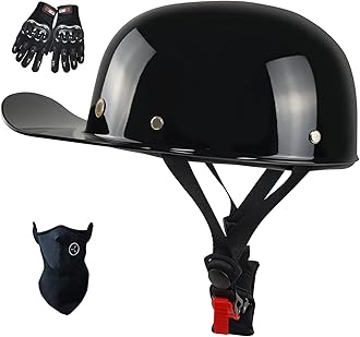 Baseball Cap Motorcycle Helmet,DOT Approved Vintage Open Face Unisex-Adult Half Helmets for Scooter Moped Cap Street Cruiser