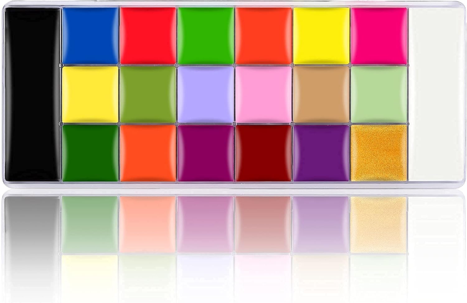 CCbeauty Professional Face Paint Kit 20 Colors(14 Normal and 6 Glow Color) Halloween Neon Body Paint Oil Based SFX Cosplay Makeup Large Black White Face Painting Palette : Beauty & Personal Care