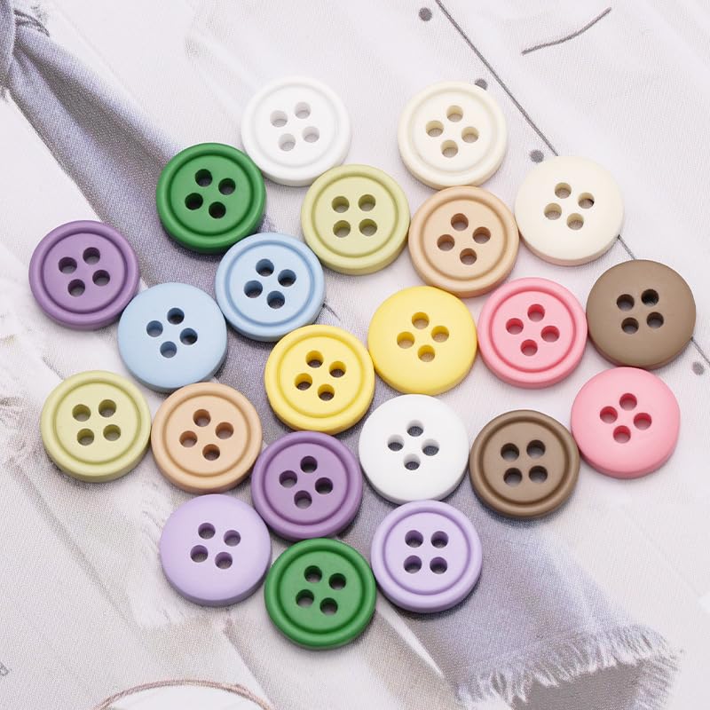 Confezione da 50 bottoni rotondi in resina, a due fori, colore: rosso, 23 mm, per cucire, Scrapbooking, lavori creativi, gioielli, stile shabby chic