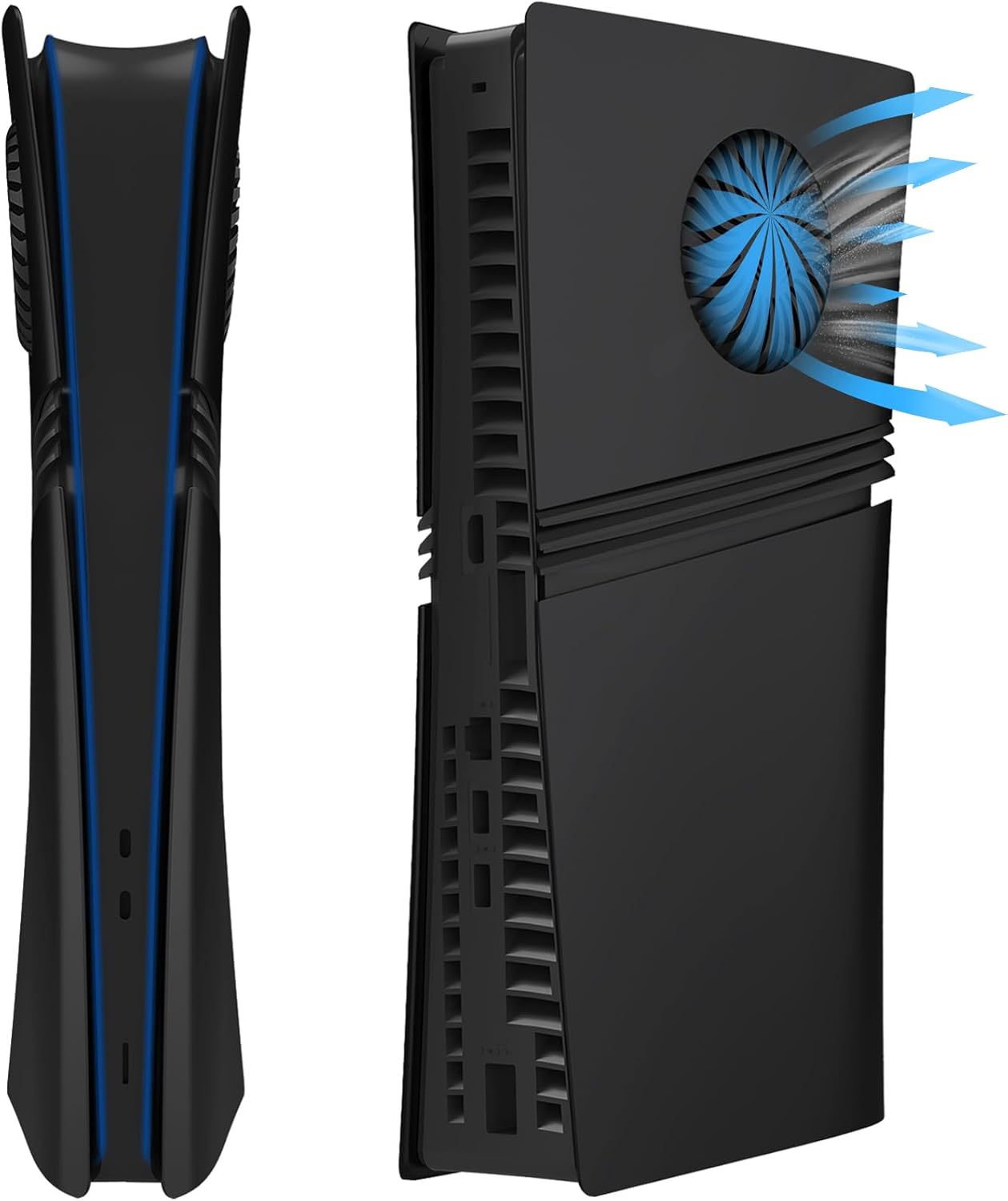 Shockproof Faceplates for PS5 Pro Digital Edition - Hard ABS Matte Replacement Cover Plates with Cooling Vents, Dustproof & Anti-Scratch Snap-On Panels (for PlayStation 5 Pro Digital Console)