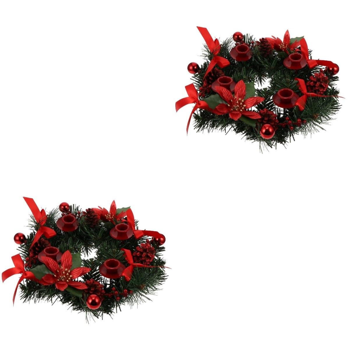 BESPORTBLE 2 Stück Weihnachtskerzenhalter Kranz 30cm Kunststoff Eisen für