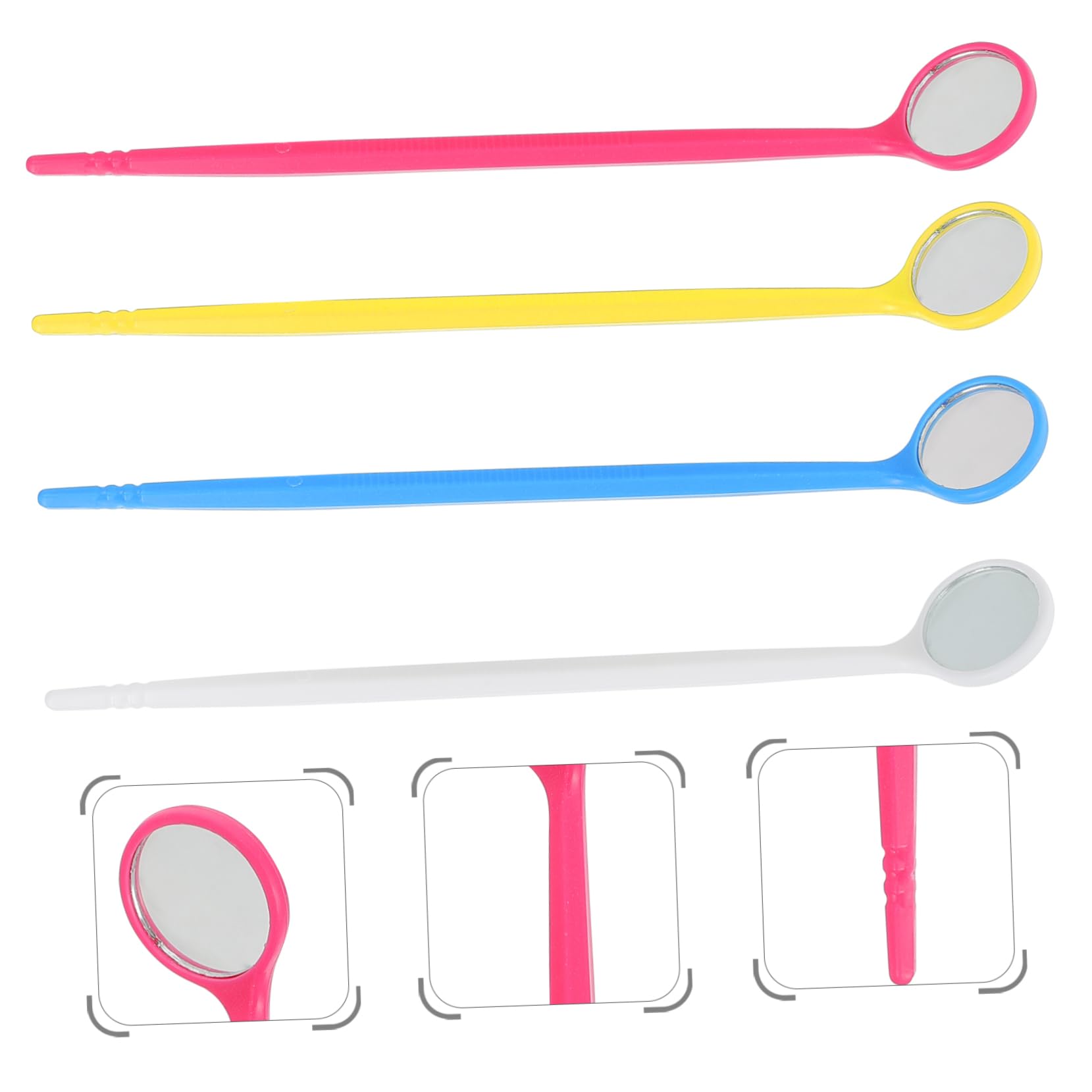 Cabilock 3 Set Specchietti Dentistici Dentista Orale Attrezzo Adulti A Forma Di Care Strumenti Di Ispezione Specchietti Per Bocca Specchi Orali Plastica 20 Pezzi*3